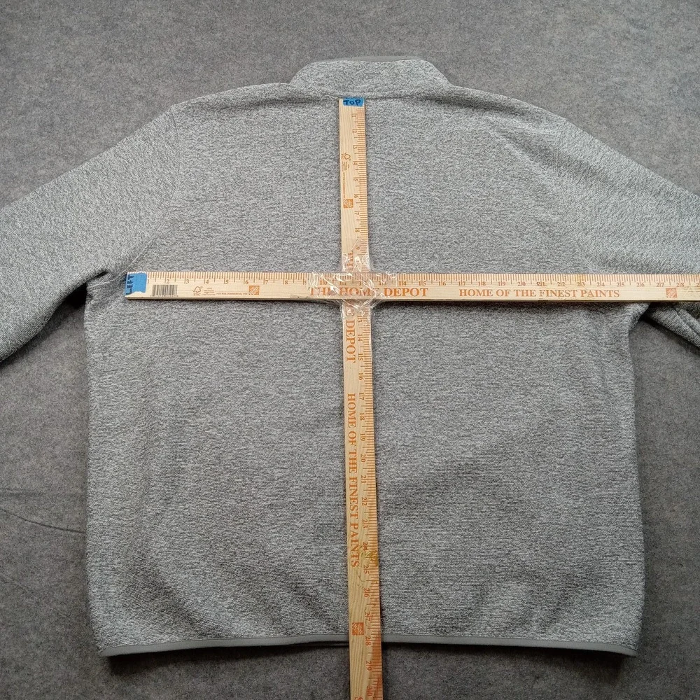 Eddie Bauer Sweatshirt Mens 2XL‎ Gray Snap Button Henley Fleece Pullover Pockets - Picture 5 of 8